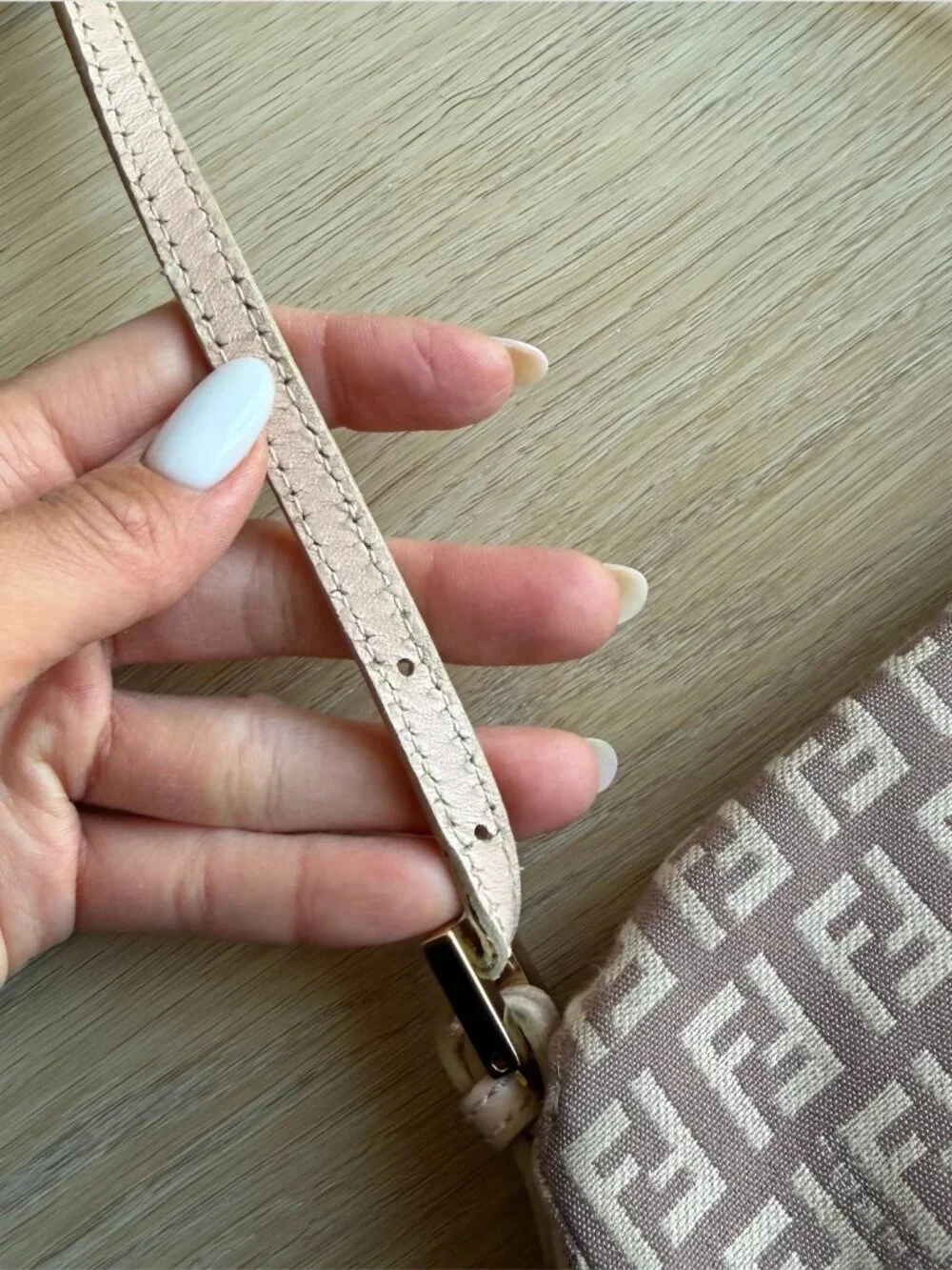 Vintage FENDI - FENDI Zucchino Vitello Mini Mama Baguette Cipria - Pink Canvas - Picture 5 of 11